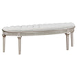 Evangeline Upholstered Demilune Bench Ivory and Silver Oak by Coaster at Eve Furniture