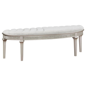 Evangeline Upholstered Demilune Bench Ivory and Silver Oak by Coaster at Eve Furniture