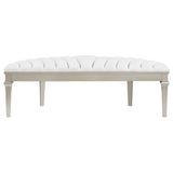 Evangeline Upholstered Demilune Bench Ivory and Silver Oak by Coaster at Eve Furniture