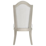 Evangeline Upholstered Dining Side Chair with Faux Diamond Trim Ivory and Silver (Set of 2)