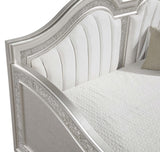 Evangeline Upholstered Twin Daybed with Faux Diamond Trim Silver and Ivory by Coaster at Eve Furniture