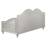 Evangeline Upholstered Twin Daybed with Faux Diamond Trim Silver and Ivory by Coaster at Eve Furniture