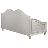 Evangeline Upholstered Twin Daybed with Faux Diamond Trim Silver and Ivory by Coaster at Eve Furniture