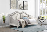 Evangeline Upholstered Twin Daybed with Faux Diamond Trim Silver and Ivory by Coaster at Eve Furniture