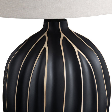 Evans Black/Oatmeal Table Lamp by Crestview at Eve Furniture