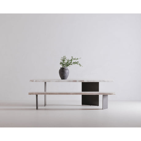 Evans White Dining Bench by MOES at Eve Furniture