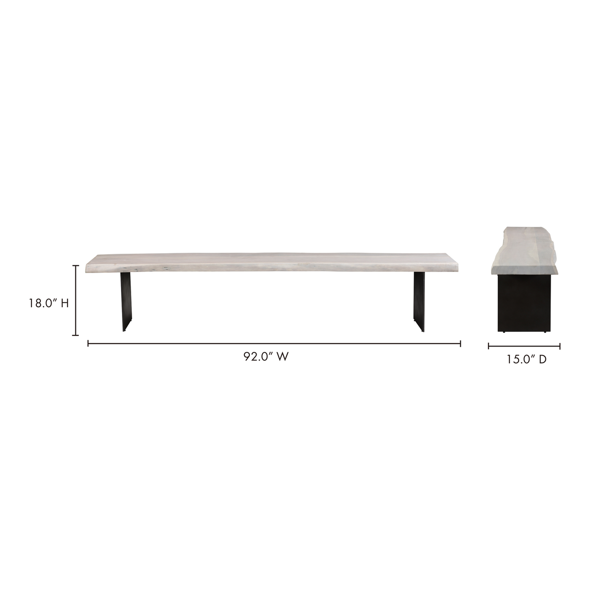 Evans White Dining Bench by MOES at Eve Furniture