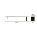 Evans White Dining Bench by MOES at Eve Furniture