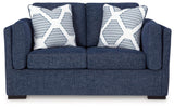 Evansley Navy Loveseat by Ashley at Eve Furniture