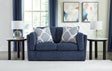 Evansley Navy Loveseat by Ashley at Eve Furniture