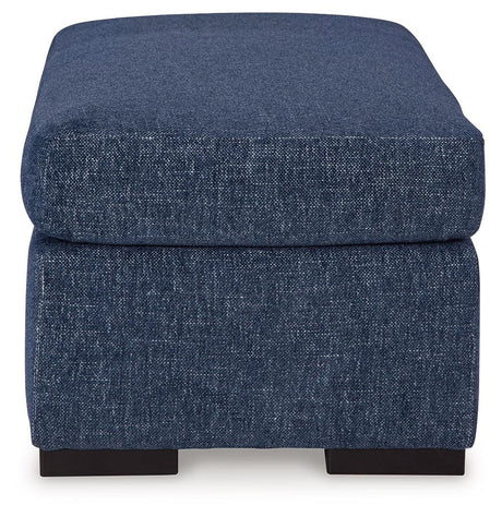 Evansley Navy Ottoman by Ashley at Eve Furniture