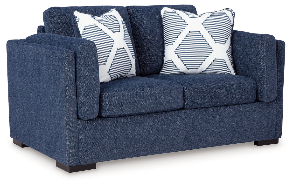 Evansley Navy Sofa and Loveseat by Ashley at Eve Furniture