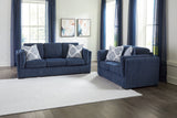 Evansley Navy Sofa and Loveseat by Ashley at Eve Furniture