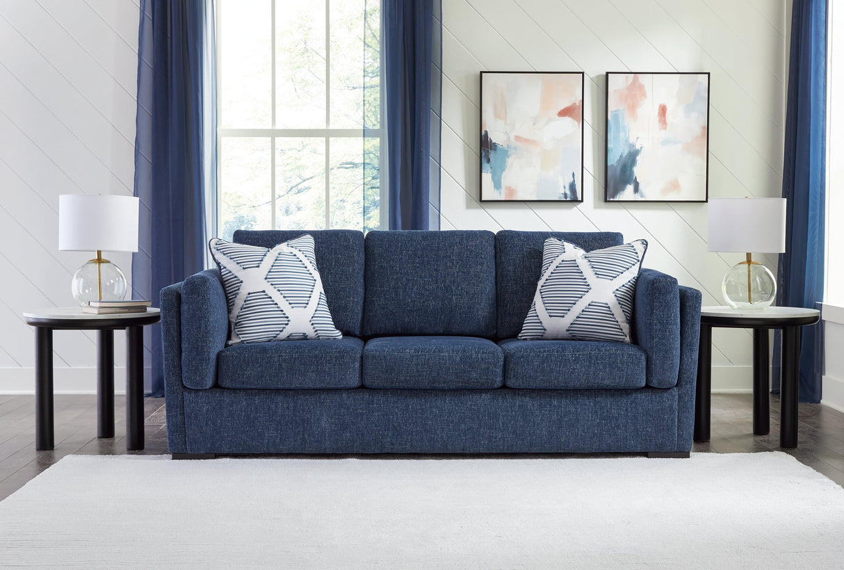 Evansley Navy Sofa by Ashley at Eve Furniture