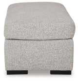 Evansley Pewter Ottoman by Ashley at Eve Furniture