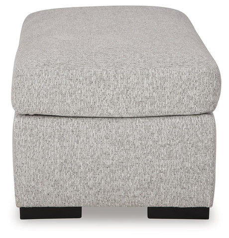Evansley Pewter Ottoman by Ashley at Eve Furniture