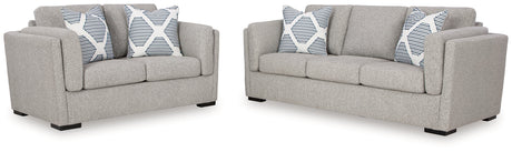 Evansley Pewter Sofa and Loveseat by Ashley at Eve Furniture
