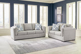Evansley Pewter Sofa and Loveseat by Ashley at Eve Furniture