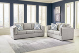 Evansley Pewter Sofa and Loveseat by Ashley at Eve Furniture