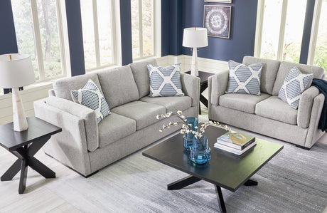 Evansley Pewter Sofa and Loveseat by Ashley at Eve Furniture