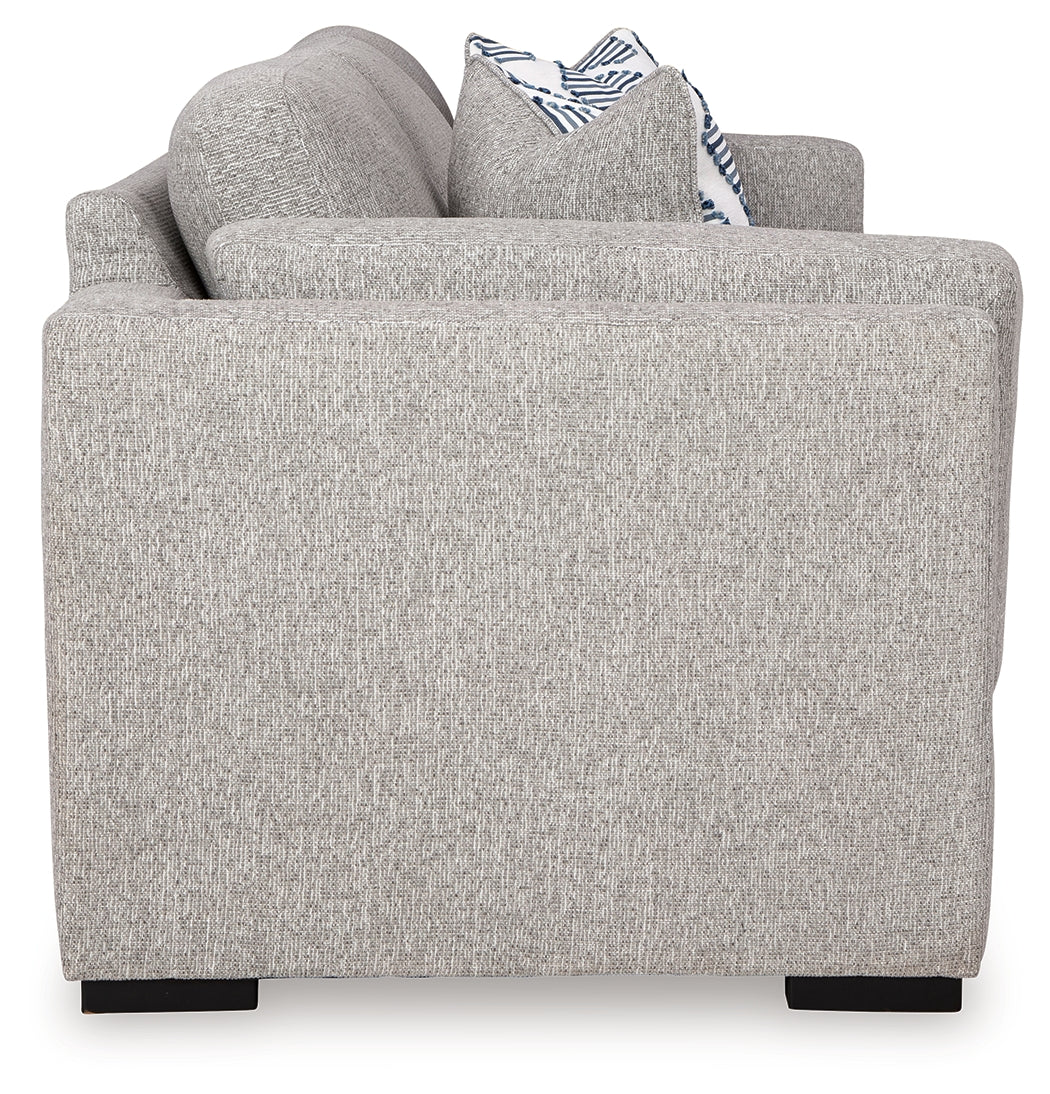 Evansley Sofa, Loveseat, Chair and Ottoman in Pewter by Ashley at Eve Furniture