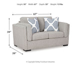 Evansley Sofa, Loveseat, Chair and Ottoman in Pewter by Ashley at Eve Furniture