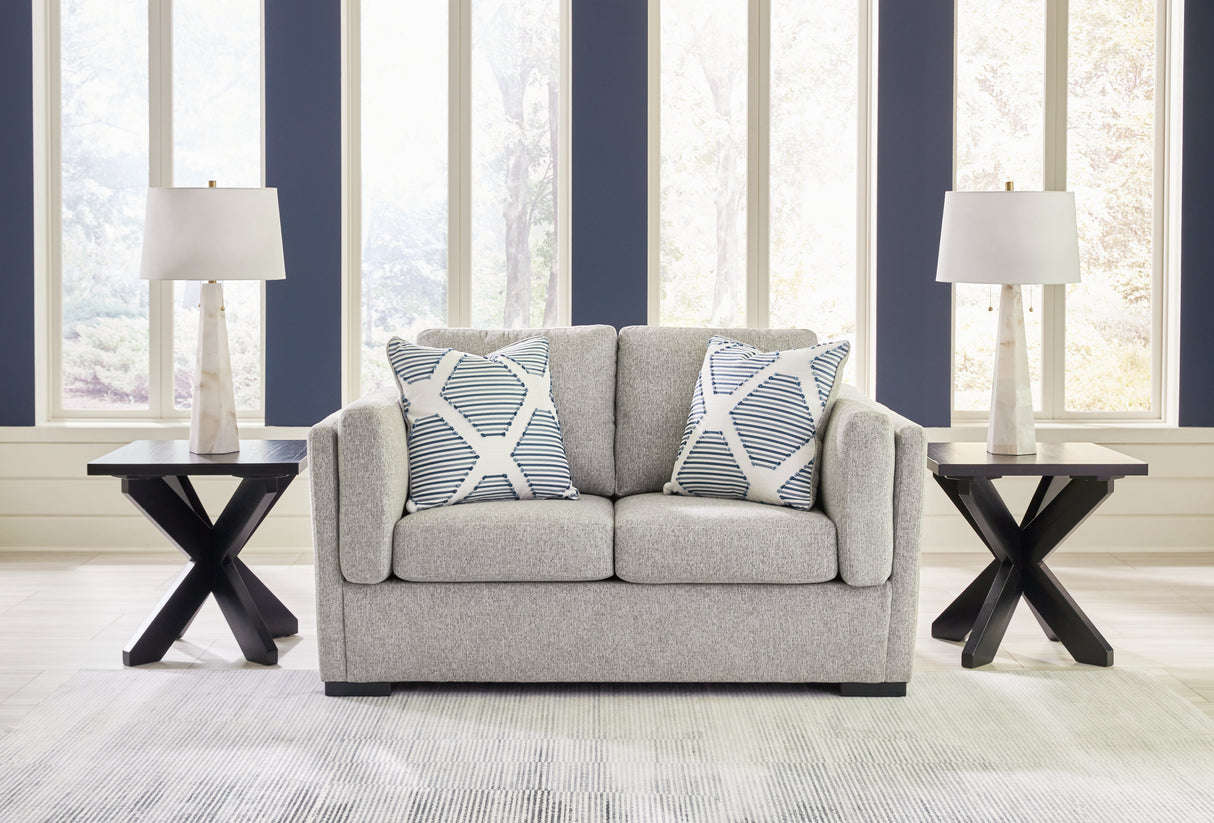Evansley Sofa, Loveseat, Chair and Ottoman in Pewter by Ashley at Eve Furniture