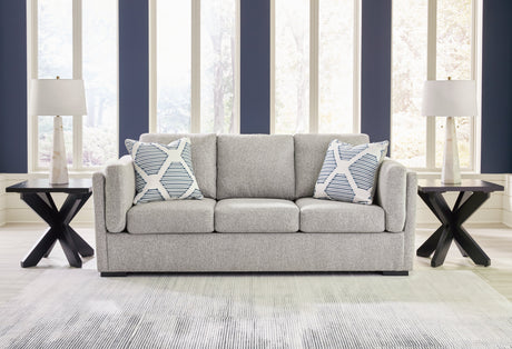 Evansley Sofa, Loveseat, Chair and Ottoman in Pewter by Ashley at Eve Furniture