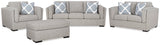 Evansley Sofa, Loveseat, Chair and Ottoman in Pewter by Ashley at Eve Furniture