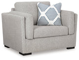 Evansley Sofa, Loveseat, Chair and Ottoman in Pewter by Ashley at Eve Furniture