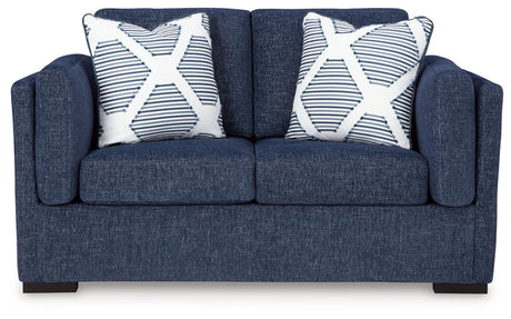 Evansley Navy Loveseat by Ashley at Eve Furniture
