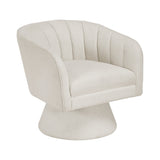 Eve Beige Boucle Swivel Chair by Homelegance at Eve Furniture