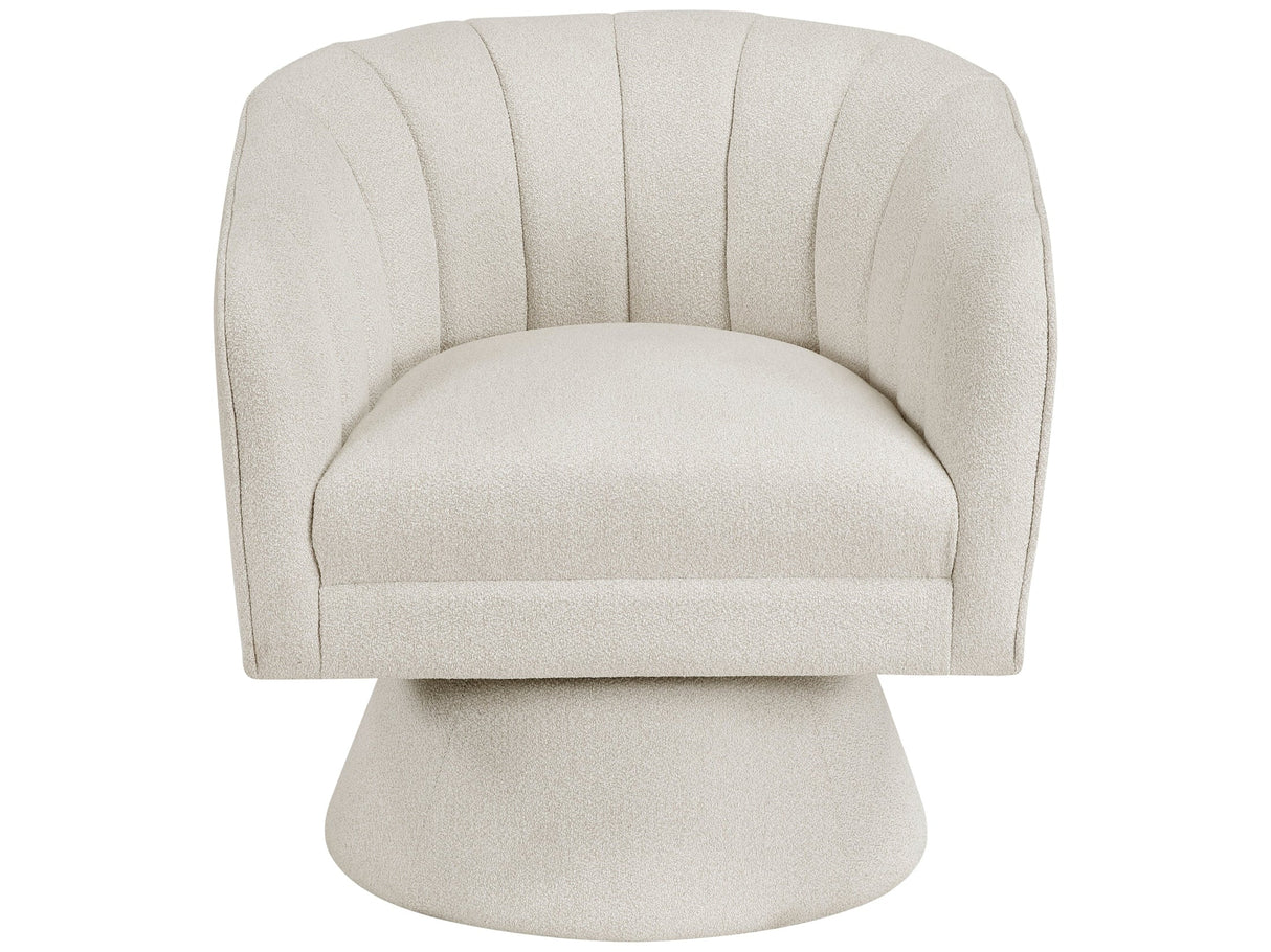 Eve Beige Boucle Swivel Chair by Homelegance at Eve Furniture