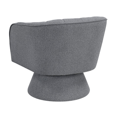 Eve Dark Gray Boucle Swivel Chair by Homelegance at Eve Furniture