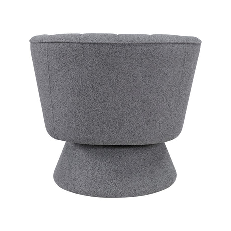 Eve Dark Gray Boucle Swivel Chair by Homelegance at Eve Furniture