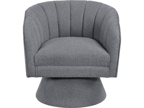 Eve Dark Gray Boucle Swivel Chair by Homelegance at Eve Furniture