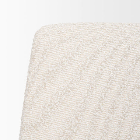 Eve Dining Chair w/ Cream Boucle Fabric & Matte Black Metal, Set of 2 by Mercana at Eve Furniture