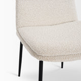 Eve Dining Chair w/ Cream Boucle Fabric & Matte Black Metal, Set of 2 by Mercana at Eve Furniture