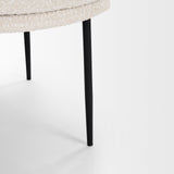 Eve Dining Chair w/ Cream Boucle Fabric & Matte Black Metal, Set of 2 by Mercana at Eve Furniture