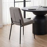 Eve Dining Chair w/ Gray Fabric & Matte Black Metal, Set of 2 by Mercana at Eve Furniture