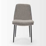 Eve Dining Chair w/ Gray Fabric & Matte Black Metal, Set of 2 by Mercana at Eve Furniture