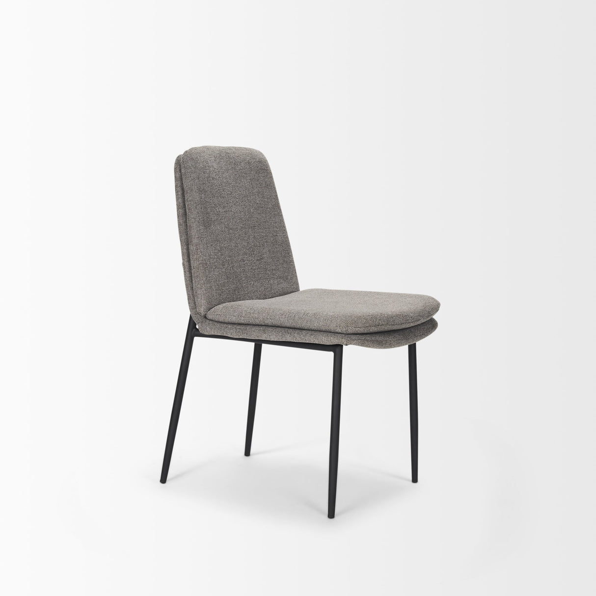 Eve Dining Chair w/ Gray Fabric & Matte Black Metal, Set of 2 by Mercana at Eve Furniture