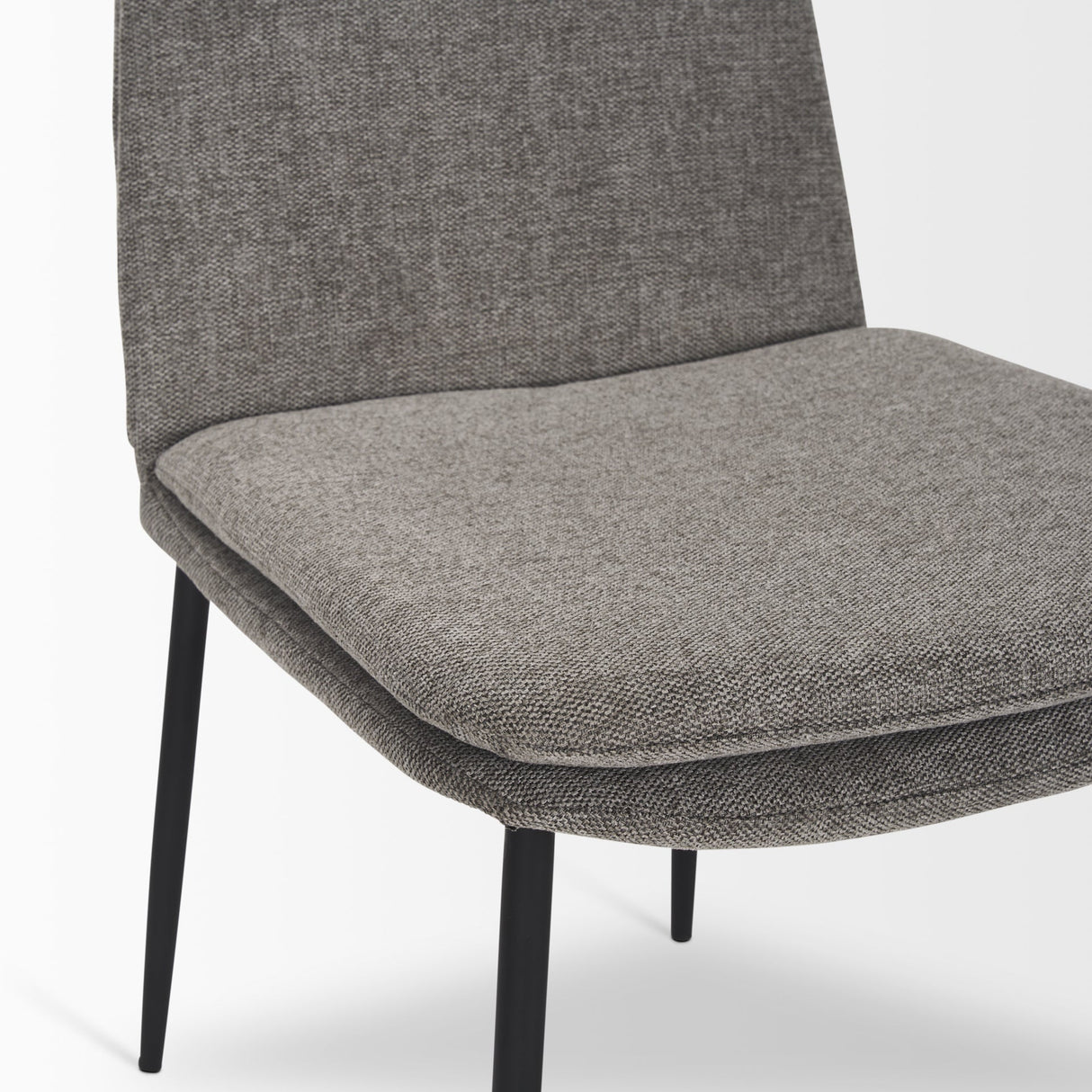 Eve Dining Chair w/ Gray Fabric & Matte Black Metal, Set of 2 by Mercana at Eve Furniture