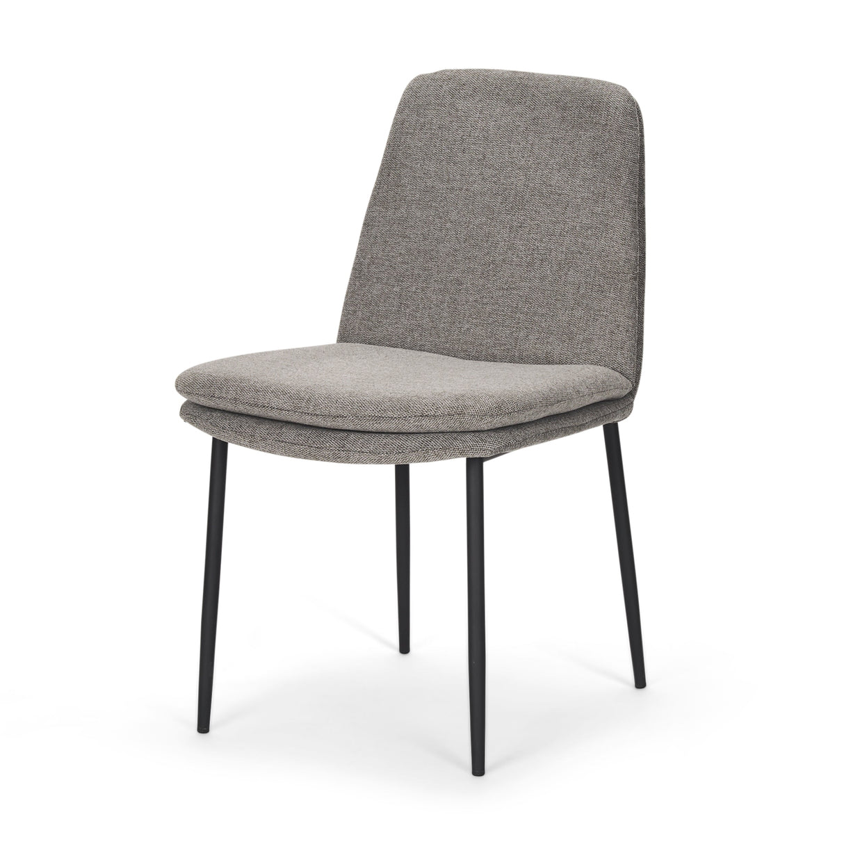 Eve Dining Chair w/ Gray Fabric & Matte Black Metal, Set of 2 by Mercana at Eve Furniture