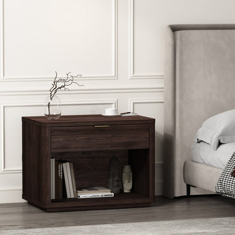 Evelyn 32" Nightstand 2.0 in Brown by Manhattan Comfort at Eve Furniture
