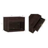 Evelyn 32" Nightstand 2.0 in Brown by Manhattan Comfort at Eve Furniture