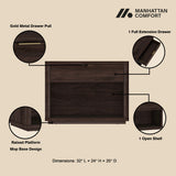 Evelyn 32" Nightstand 2.0 in Brown by Manhattan Comfort at Eve Furniture