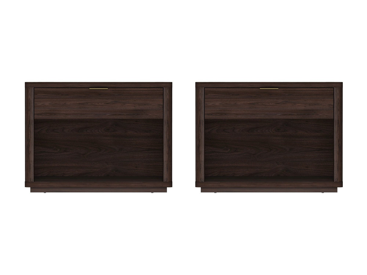 Evelyn 32" Nightstand 2.0 in Brown (set of 2) by Manhattan Comfort at Eve Furniture