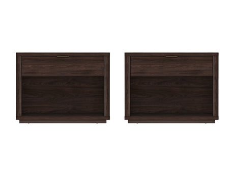 Evelyn 32" Nightstand 2.0 in Brown (set of 2) by Manhattan Comfort at Eve Furniture