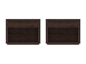 Evelyn 32" Nightstand 2.0 in Brown (set of 2) by Manhattan Comfort at Eve Furniture
